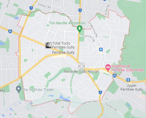 Ferntree Gully map area